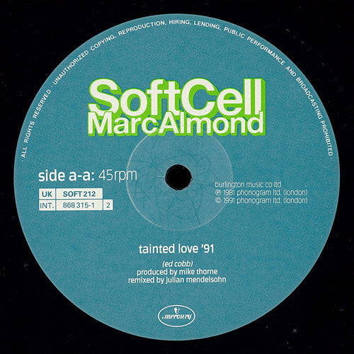 Soft Cell, Marc Almond : Tainted Love '91 (12")