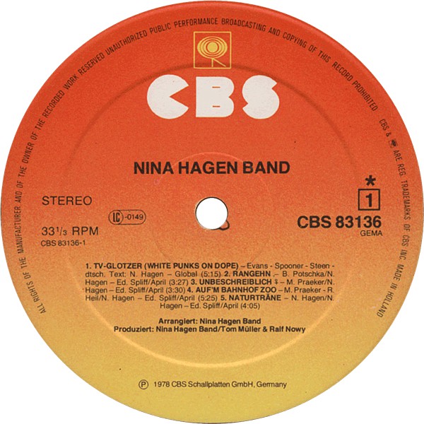 Nina Hagen Band : Nina Hagen Band (LP, Album)