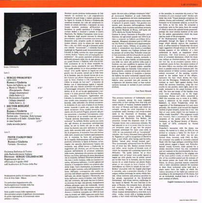 Sergiu Celibidache Dirige Sergei Prokofiev, Hector Berlioz, Pyotr Ilyich Tchaikovsky, Orchestra Sinfonica Di Torino Della RAI : Romeo E Giulietta (LP, Album)