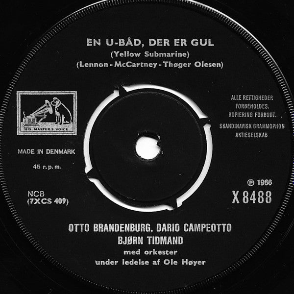 Otto Brandenburg, Dario Campeotto, Bjørn Tidmand : En U-båd, Der Er Gul (7", Single)
