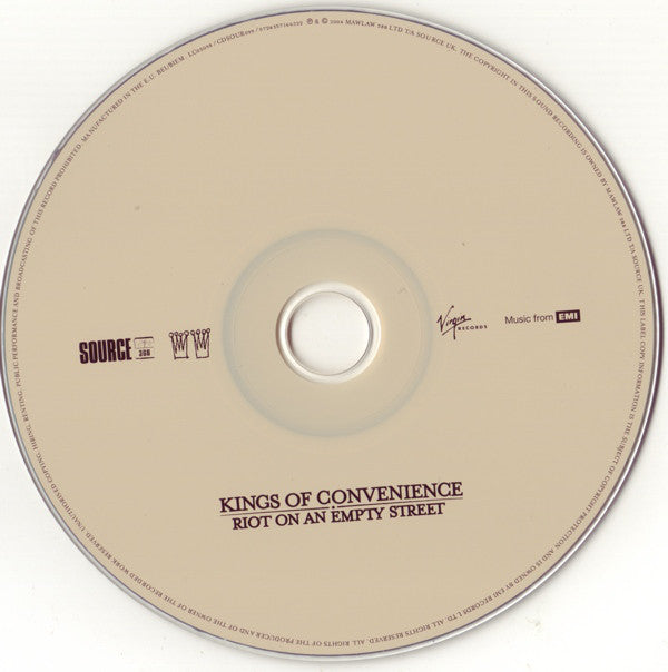 Kings Of Convenience : Riot On An Empty Street (CD, Album)