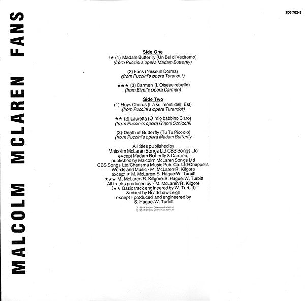 Malcolm McLaren : Fans (LP, Album)