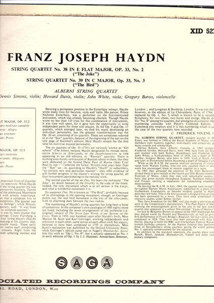 Joseph Haydn, The Alberni Quartet : String Quartet No. 38 "The Joke" / String Quartet No. 39 "The Bird" (LP, Album, Mono, Lab)