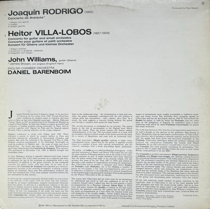 Joaquín Rodrigo / Heitor Villa-Lobos - John Williams (7), English Chamber Orchestra, Daniel Barenboim : Concierto De Aranjuez / Concerto For Guitar (LP, Gat)