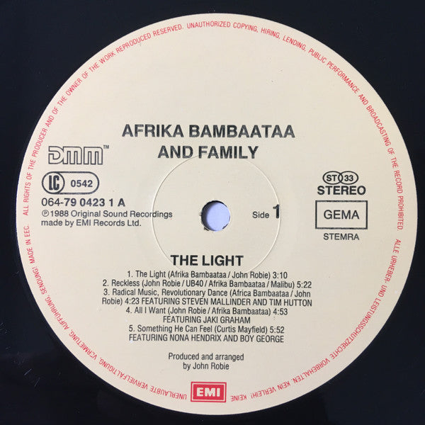 Afrika Bambaataa & Family : The Light (LP, Album, Gat)