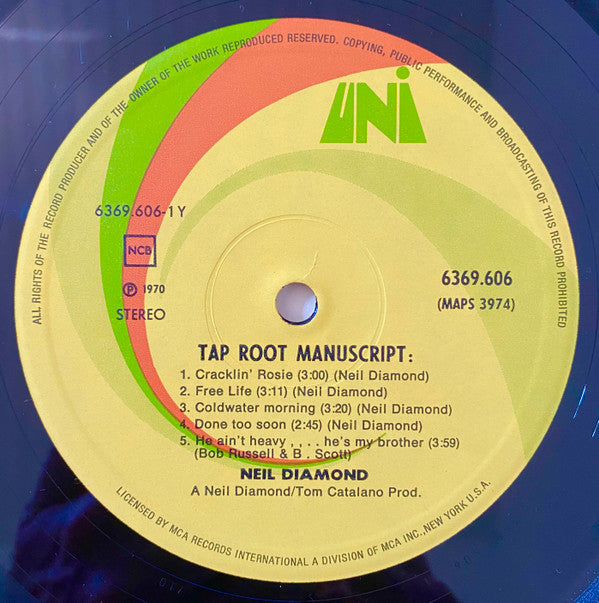 Neil Diamond : Tap Root Manuscript (LP, Album)