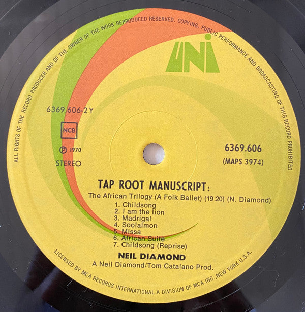 Neil Diamond : Tap Root Manuscript (LP, Album)