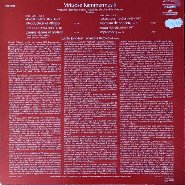 Lucile Johnson (2), Marcela Kozikova : Virtuose Kammermusik: Harfen (LP, Album)