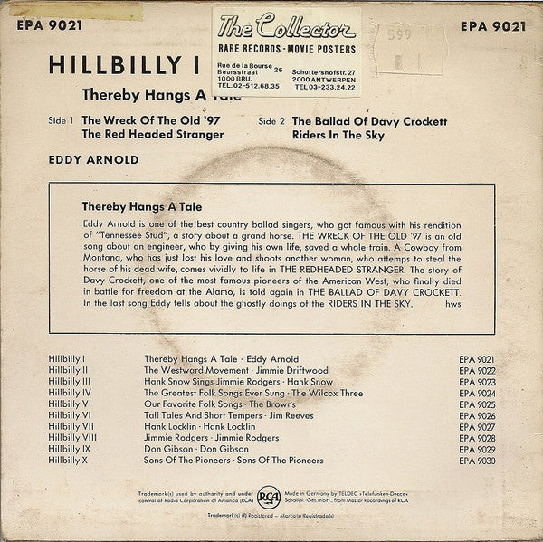 Eddy Arnold : Thereby Hangs A Tale (7", EP)