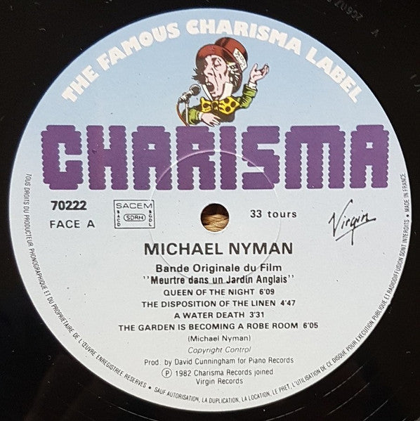 Michael Nyman : Meurtre Dans Un Jardin Anglais (Bande Originale Du Film) (LP, Album, RE)