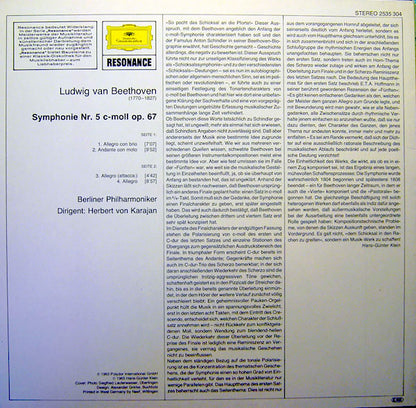 Ludwig van Beethoven, Berliner Philharmoniker Dirigent: Herbert von Karajan : Symphonie Nr. 5 C-Moll Op. 67 (LP, Album, RE)