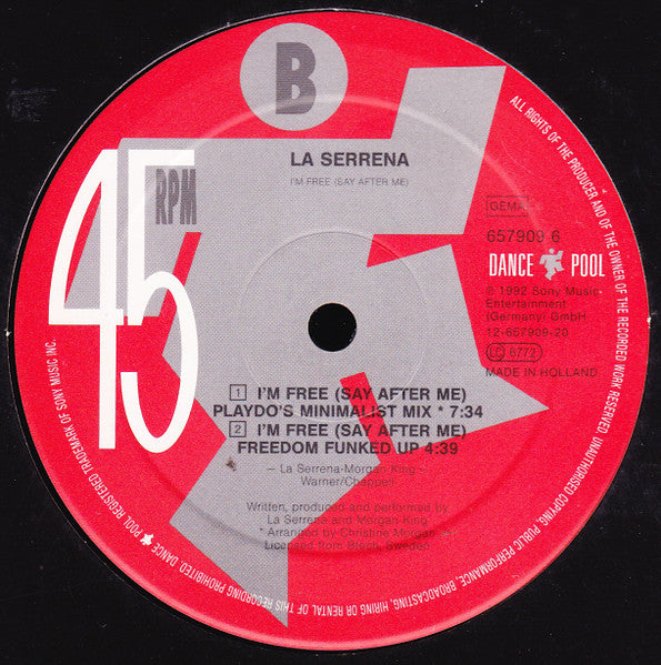 La Serrena : I'm Free (Say After Me) (12", Maxi)