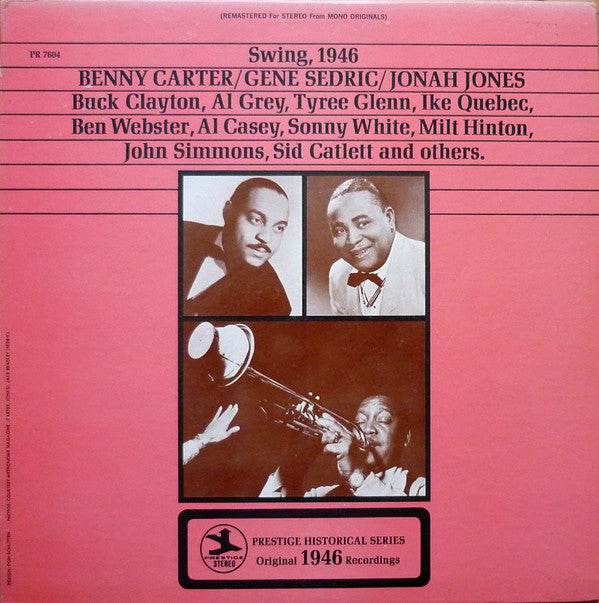 Benny Carter / Gene Sedric / Jonah Jones : Swing, 1946 (LP, Comp)