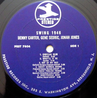 Benny Carter / Gene Sedric / Jonah Jones : Swing, 1946 (LP, Comp)