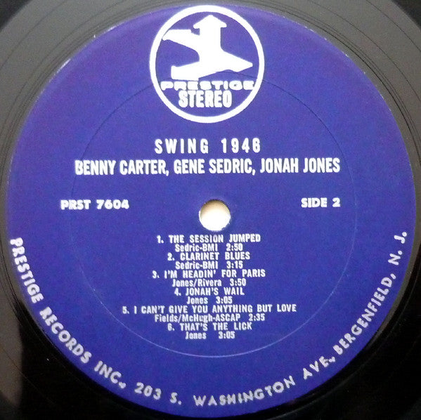 Benny Carter / Gene Sedric / Jonah Jones : Swing, 1946 (LP, Comp)