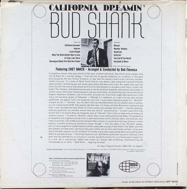 Bud Shank : California Dreamin' (LP, Album, Mono, Ind)