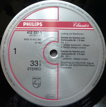Ludwig van Beethoven - Mstislav Rostropovich, Sviatoslav Richter : The Sonatas For Piano And Cello (2xLP, Album, RE, Gat)
