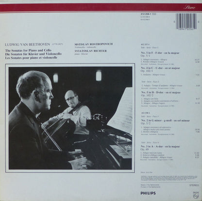 Ludwig van Beethoven - Mstislav Rostropovich, Sviatoslav Richter : The Sonatas For Piano And Cello (2xLP, Album, RE, Gat)