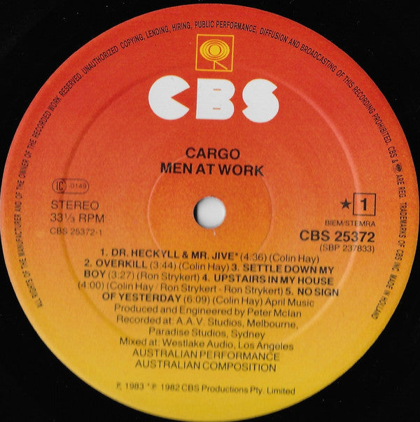 Men At Work : Cargo (LP, Album)