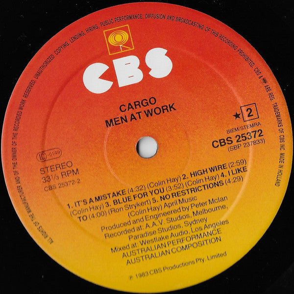 Men At Work : Cargo (LP, Album)