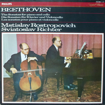 Ludwig van Beethoven - Mstislav Rostropovich, Sviatoslav Richter : The Sonatas For Piano And Cello (2xLP, Album, RE, Gat)