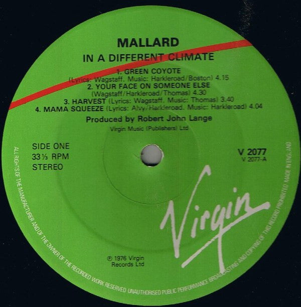 Mallard : In A Different Climate (LP, Album, RP)