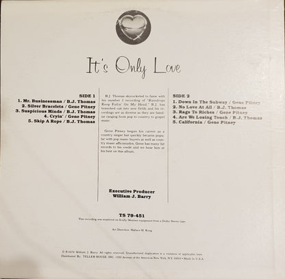 B.J. Thomas And Gene Pitney : It's Only Love (LP, Comp)