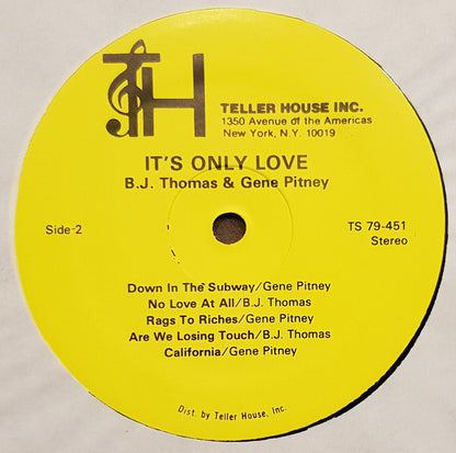 B.J. Thomas And Gene Pitney : It's Only Love (LP, Comp)