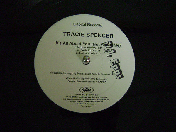 Tracie Spencer : It's All About You (Not About Me) (12", Promo)