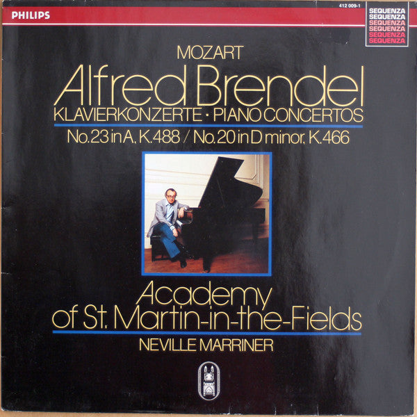 Wolfgang Amadeus Mozart - Alfred Brendel, The Academy Of St. Martin-in-the-Fields, Sir Neville Marriner : Piano Concertos No. 20, K. 466 & 23, K. 488 (LP)