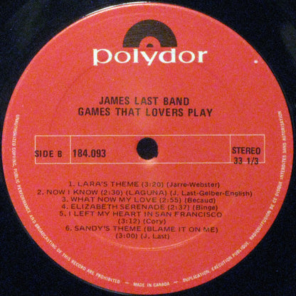 The James Last Band : Games That Lovers Play (LP, Album, RE)