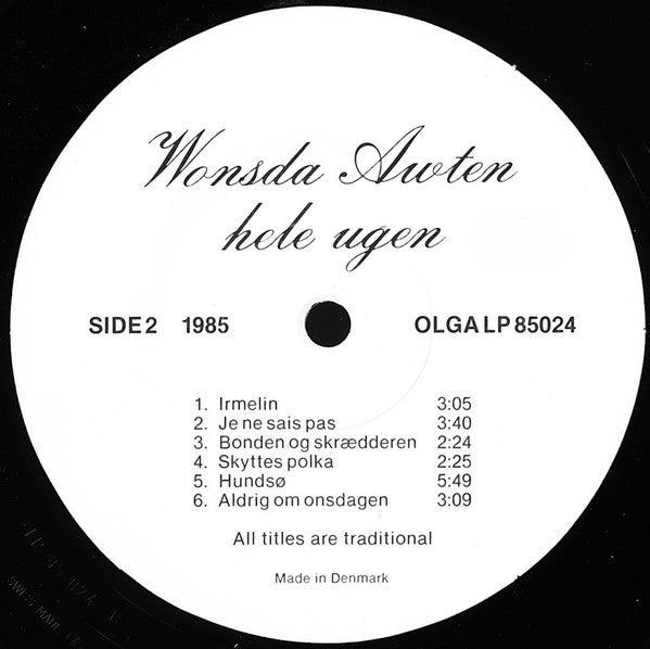 Wonsda Awten : Wonsda Awten Hele Ugen (LP, Album)