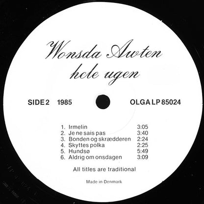 Wonsda Awten : Wonsda Awten Hele Ugen (LP, Album)