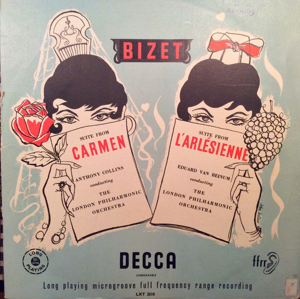 Georges Bizet - Anthony Collins (2) / Eduard van Beinum, The London Philharmonic Orchestra : Suite From Carmen And L'Arlésienne (LP, Mono)