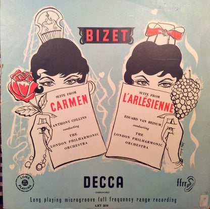 Georges Bizet - Anthony Collins (2) / Eduard van Beinum, The London Philharmonic Orchestra : Suite From Carmen And L'Arlésienne (LP, Mono)