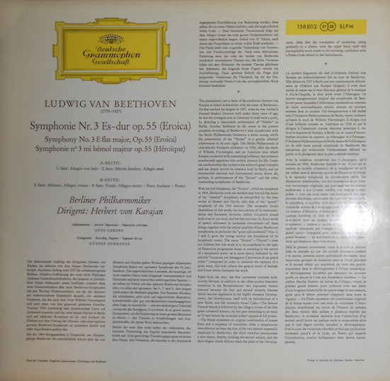 Ludwig van Beethoven, Berliner Philharmoniker · Herbert von Karajan : »Eroica« (LP, GT2)