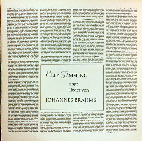 Elly Ameling, Johannes Brahms, Norman Shetler : Elly Ameling Singt Lieder Von Johannes Brahms (LP, Gat)