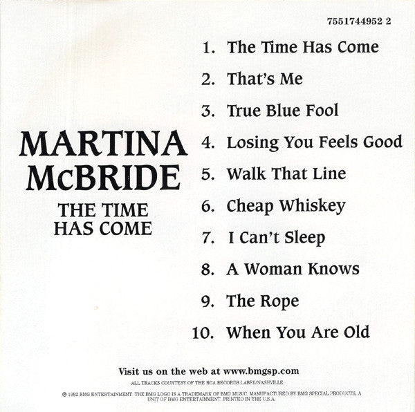 Martina McBride : The Time Has Come (CD, Album, RE)