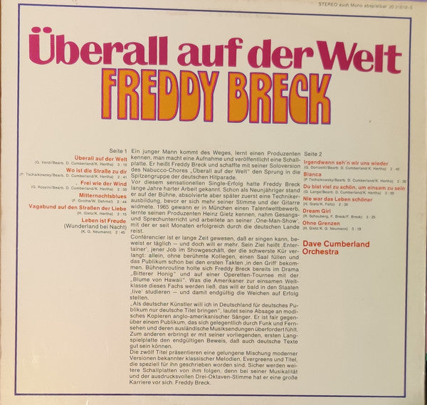 Freddy Breck : Überall Auf Der Welt (LP, Album)