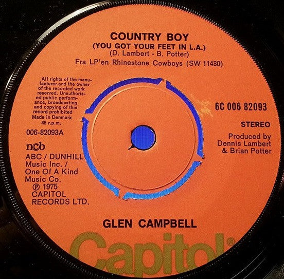 Glen Campbell : Country Boy  (7", Single)