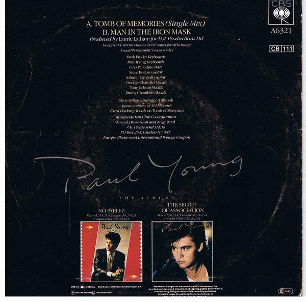 Paul Young : Tomb Of Memories (7", Single)