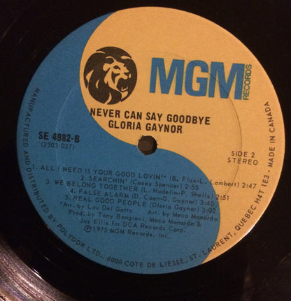 Gloria Gaynor : Never Can Say Goodbye (LP, Album)