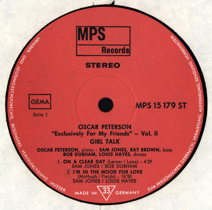 Oscar Peterson : Girl Talk (LP, Album)