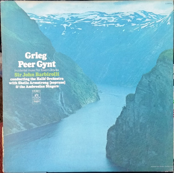 Edvard Grieg, Sir John Barbirolli Conducting The Hallé Orchestra With Sheila Armstrong & The Ambrosian Singers : Peer Gynt (LP, Album, RP)