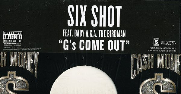 6 Shot Feat. Baby (2) A.K.A. Birdman (2) : G's Come Out (12")