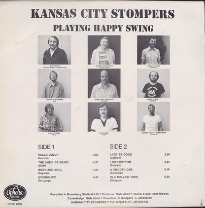 Kansas City Stompers Featuring Søren Christensen (5) ● Lars Erstrand ● Ole Ousen : Playing Happy Swing (LP, Album)