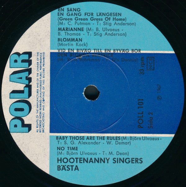 Hootenanny Singers : Hootenanny Singers Bästa (LP, Comp, RE)