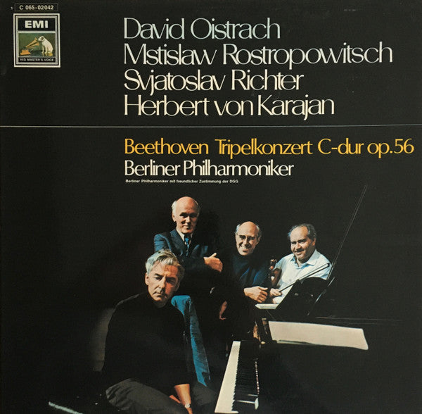 David Oistrach, Mstislav Rostropovich, Sviatoslav Richter, Herbert von Karajan, Ludwig van Beethoven - Berliner Philharmoniker : Tripelkonzert C-dur Op.56 (LP, Gol)