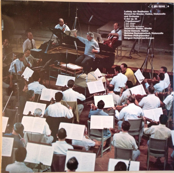 David Oistrach, Mstislav Rostropovich, Sviatoslav Richter, Herbert von Karajan, Ludwig van Beethoven - Berliner Philharmoniker : Tripelkonzert C-dur Op.56 (LP, Gol)