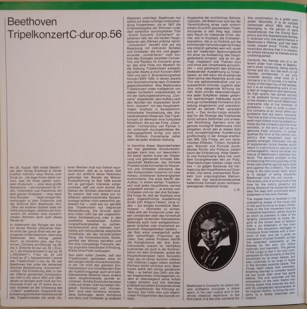 David Oistrach, Mstislav Rostropovich, Sviatoslav Richter, Herbert von Karajan, Ludwig van Beethoven - Berliner Philharmoniker : Tripelkonzert C-dur Op.56 (LP, Gol)